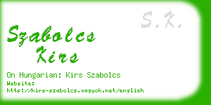 szabolcs kirs business card